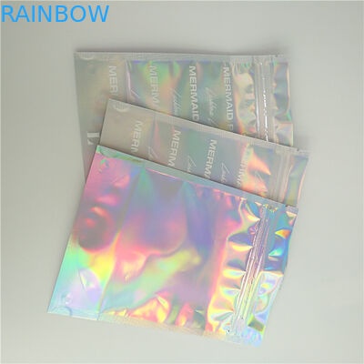 Levante-se sacos holográficos com efeito holográfico claro e traseiro dianteiro para o empacotamento de Comestic da pestana