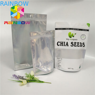 A folha de alumínio por atacado de produto comestível levanta-se o saco Ziplock com a janela dianteira clara para sementes/empacotamento dos frutos secos
