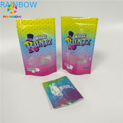 O costume imprimiu o saco material laminado Doypack Ziplock Resealable de Runtz da prova do cheiro para o empacotamento dos doces de CBD