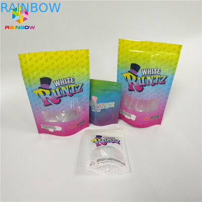 Saco reciclável do petisco que empacota da janela holográfica do espaço livre do laser o saco sem perigo para as crianças do fechamento do fecho de correr Runtz
