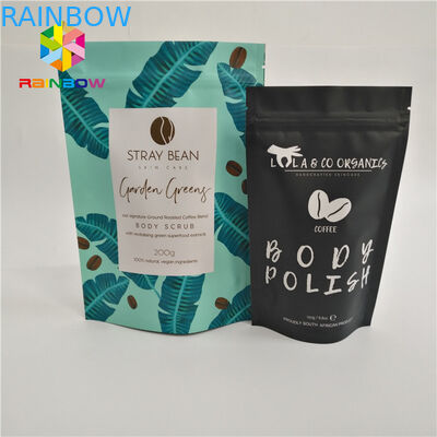 Os sacos de plástico levantam-se o runtz impresso costume do alimento do café do saco do malote do zíper que empacota a umidade lustrosa matt