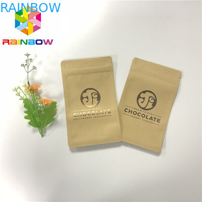 Impressão UV três sacos de papel selados lado do ofício do zíper para a embalagem da barra de chocolate