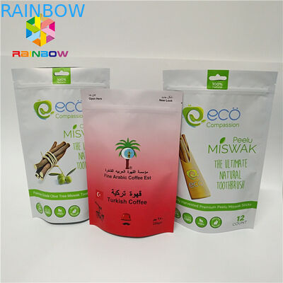 O saco laminado do zíper dos bas da folha levanta-se a venda quente plástica impressa costume de empacotamento dos malotes do café dos sacos de plástico do malote