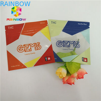 Incenso erval Resealable que empacota o lado do malote plástico 3 selado com os entalhes do rasgo do zíper