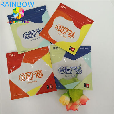 Incenso erval Resealable que empacota o lado do malote plástico 3 selado com os entalhes do rasgo do zíper