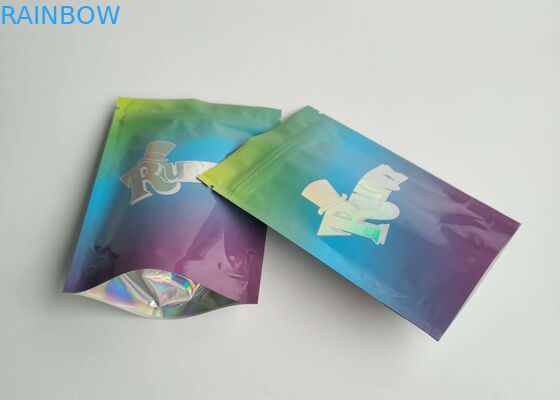 Umidade - malotes plásticos da prova que empacotam claramente cookies holográficas da janela com zíper