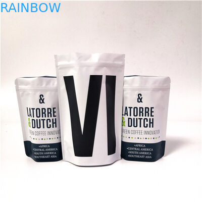 Os malotes plásticos matte de saco de café branco que empacotam a folha de alumínio curam o malote do selo