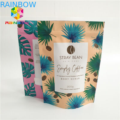 O costume impresso levanta-se o saco de empacotamento do zíper do malote Resealable para feijões de café