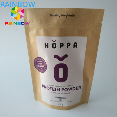 Do malote amigável da folha de Eco papel impresso de empacotamento do ofício de Kraft do produto comestível logotipo Ziplock