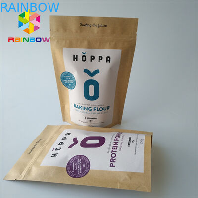 Do malote amigável da folha de Eco papel impresso de empacotamento do ofício de Kraft do produto comestível logotipo Ziplock