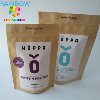 Do malote amigável da folha de Eco papel impresso de empacotamento do ofício de Kraft do produto comestível logotipo Ziplock