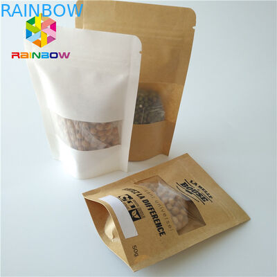 Levante-se o malote plástico do espaço livre do fechamento do fecho de correr dos sacos do empacotamento de alimento do petisco transparente com janela