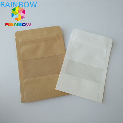 Levante-se o malote plástico do espaço livre do fechamento do fecho de correr dos sacos do empacotamento de alimento do petisco transparente com janela