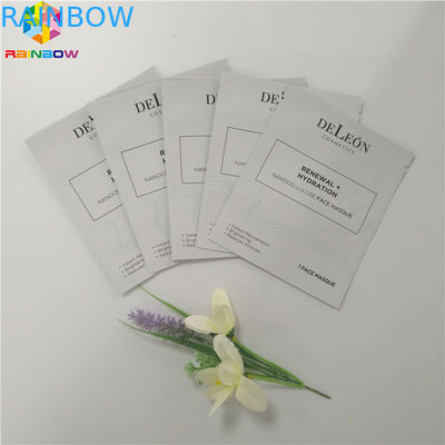 Pacote facial de empacotamento cosmético plástico da máscara do selo dos lados da embalagem 3 do saco da folha de alumínio