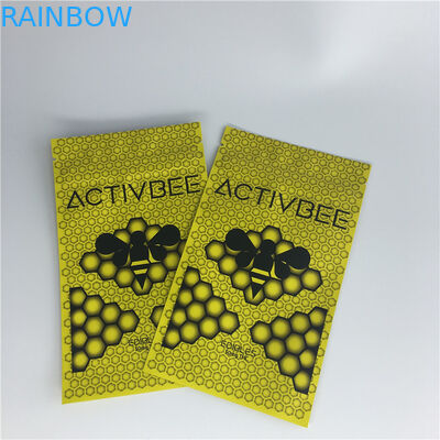 O selo três lateral levanta-se o empacotamento plástico da erva daninha do cigarro do fechamento do fecho de correr de Mylar dos malotes do café