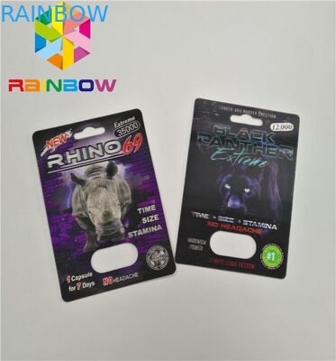 Cartão normal da bolha do tamanho que empacota o comprimido do sexo do efeito 3D para os homens que empacotam o cartão