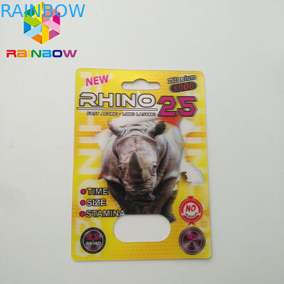 Cartão normal da bolha do tamanho que empacota o comprimido do sexo do efeito 3D para os homens que empacotam o cartão