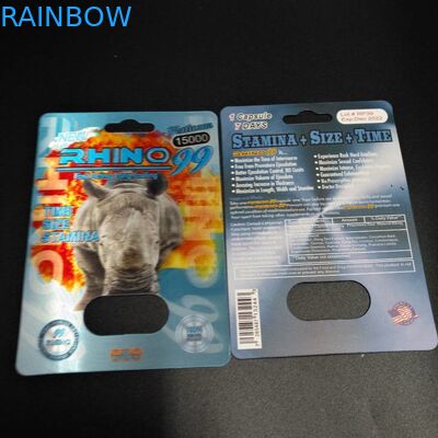 Cartão normal da bolha do tamanho que empacota o comprimido do sexo do efeito 3D para os homens que empacotam o cartão