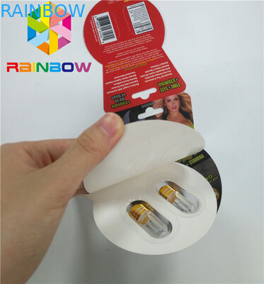 Cartão lustroso da bolha que empacota o cartão de papel dos comprimidos Burro2 60000 feitos sob encomenda do realce do sexo