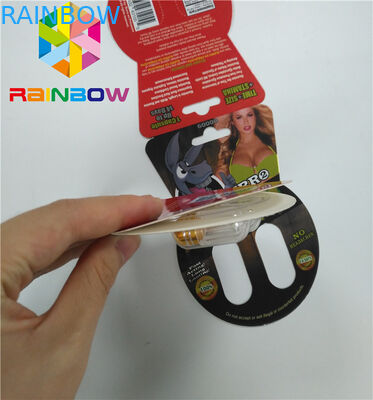 Cartão lustroso da bolha que empacota o cartão de papel dos comprimidos Burro2 60000 feitos sob encomenda do realce do sexo