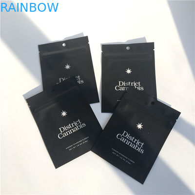 Resíduo metálico três sacos de plástico lisos do fechamento do fecho de correr do selo lateral para o empacotamento da folha de Cbd da erva daninha