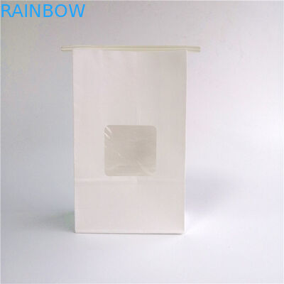 Bens à prova de graxa personalizados reforço dos sacos de papel do lado de Brown do laço da lata com janela