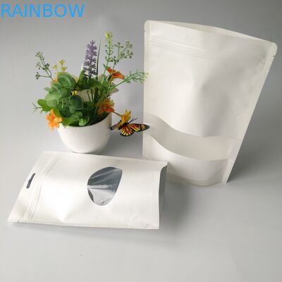 Levante-se o produto comestível de empacotamento de caixa de papel dos malotes com janela retangular/oval clara