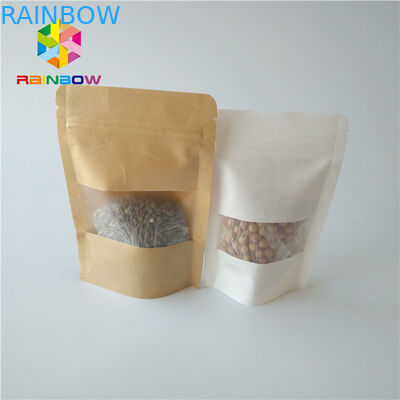 Levante-se o produto comestível de empacotamento de caixa de papel dos malotes com janela retangular/oval clara