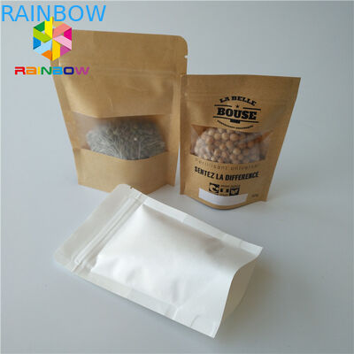 Levante-se o produto comestível de empacotamento de caixa de papel dos malotes com janela retangular/oval clara