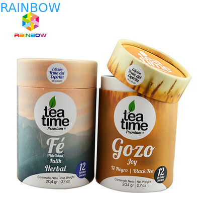 Recicle o material laminado de empacotamento impresso do cartão da caixa de papel das garrafas de CBD o tubo de papel