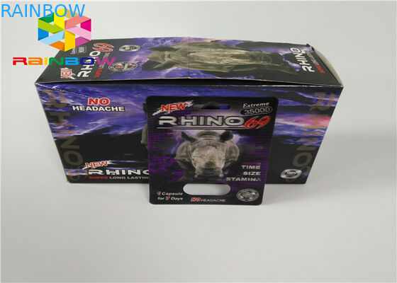 Embalagem masculina dos comprimidos 3d do realce do cartão plástico da inserção da bolha da garrafa dos cartões/caixa de exposição