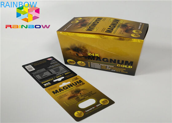 Bloco de bolha masculino dos comprimidos do realce que empacota o cartão da bolha do rinoceronte 3D para o pacote das cápsulas