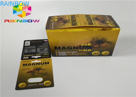 Bloco de bolha masculino dos comprimidos do realce que empacota o cartão da bolha do rinoceronte 3D para o pacote das cápsulas