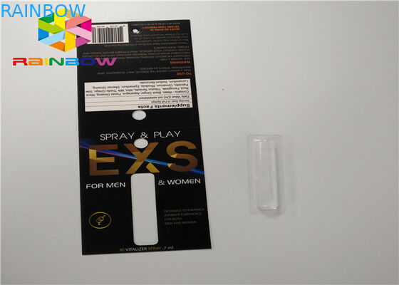 Cartão de papel de empacotamento de dobramento de empacotamento do pulverizador do cartão feito sob encomenda da bolha da corrediça com furo
