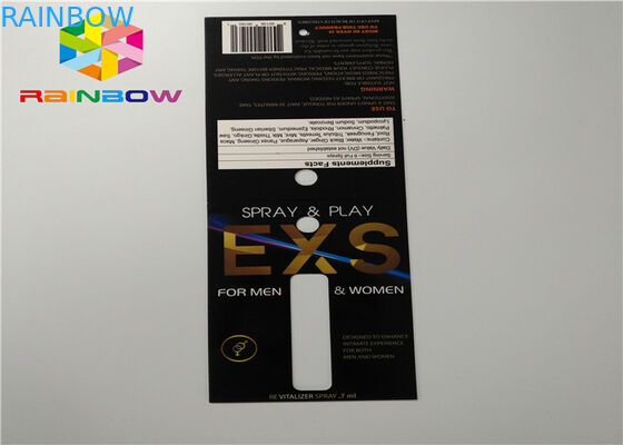 Cartão de papel de empacotamento de dobramento de empacotamento do pulverizador do cartão feito sob encomenda da bolha da corrediça com furo