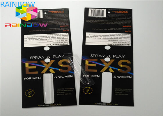 Cartão de papel de empacotamento de dobramento de empacotamento do pulverizador do cartão feito sob encomenda da bolha da corrediça com furo