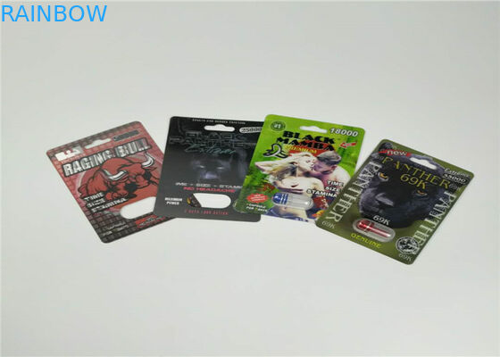 Deslize os comprimidos masculinos de empacotamento do realce do cartão da bolha que embalam a embalagem do comprimido 3d do sexo