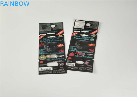 Cartão de papel de empacotamento do comprimido do sexo da bolha plástica material do ANIMAL DE ESTIMAÇÃO dos PP com a bala do recipiente do rinoceronte do ouro