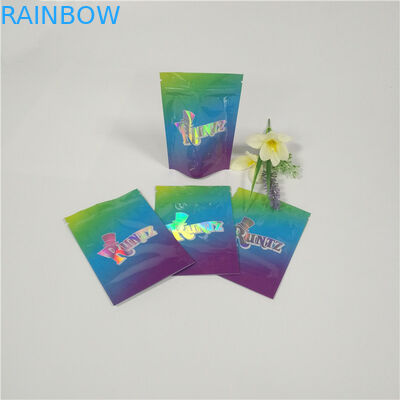 Os gracejos feitos sob encomenda de empacotamento dos sacos do malote da folha da erva daninha de Runtz Mylar etiquetam acima pacotes duráveis