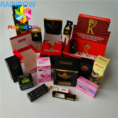 A caixa de empacotamento baixo Moq 1oz imprimindo feito sob encomenda da garrafa de óleo essencial de CBD 2 onças reciclou o papel do cartão