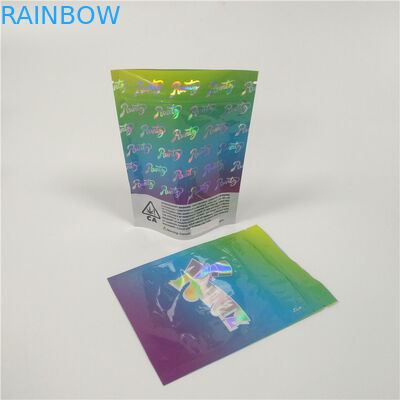 O empacotamento do malote da folha de alumínio da prova da criança levanta-se o saco para doces gomosos da marijuana