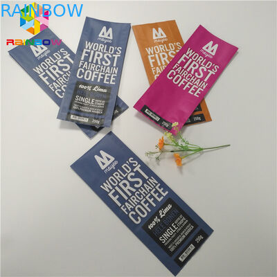 Malote terminado matte da folha do selo do quadrilátero que empacota o saco de café lateral do reforço com válvula