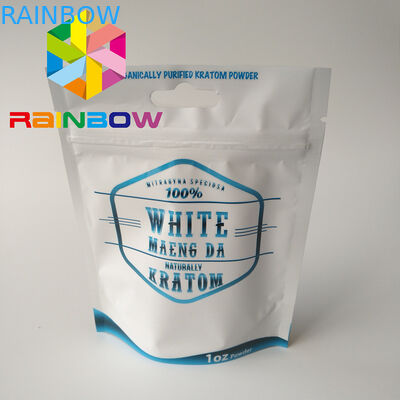 O costume imprimiu o saco da folha que empacota, levanta-se o malote do fechamento do fecho de correr para Kraton farmacêutico