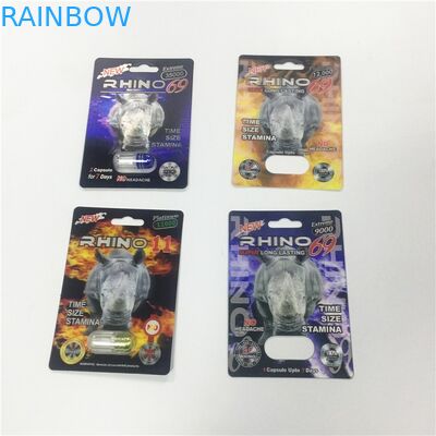 Bala de empacotamento do recipiente do rinoceronte do ouro do cartão da bolha do papel de cartucho com tampa plástica