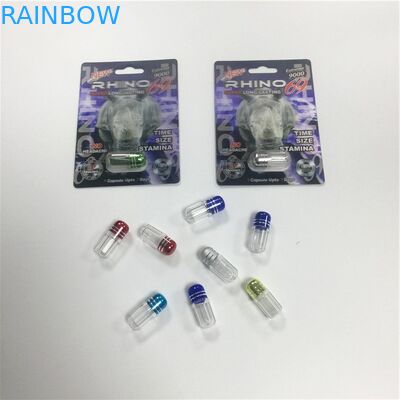 Mini recipiente de empacotamento da forma da bala da cápsula dos comprimidos do rinoceronte 69 do bloco de bolha da garrafa do picosegundo do plástico