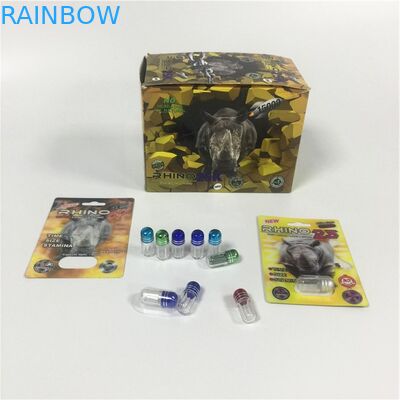 Mini recipiente de empacotamento da forma da bala da cápsula dos comprimidos do rinoceronte 69 do bloco de bolha da garrafa do picosegundo do plástico