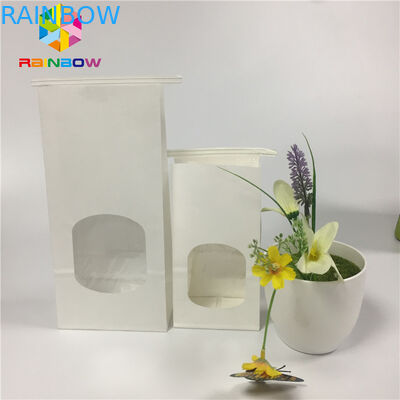 Saco à prova de graxa do petisco que empacota o saco liso da janela do espaço livre do Livro Branco com laço da lata