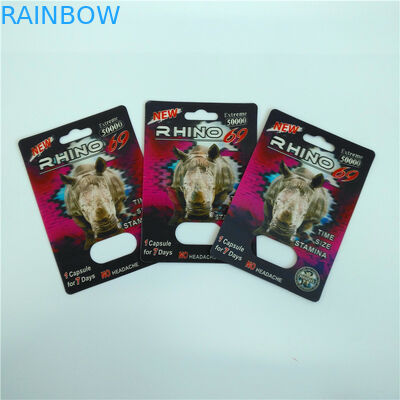 Deslize do cartão masculino dos comprimidos 3D do realce do cartão da inserção de empacotamento do bloco de bolha sacos de empacotamento