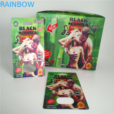 Deslize do cartão masculino dos comprimidos 3D do realce do cartão da inserção de empacotamento do bloco de bolha sacos de empacotamento