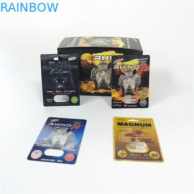 Deslize os comprimidos masculinos de empacotamento do realce do cartão da bolha que embalam o tamanho personalizado